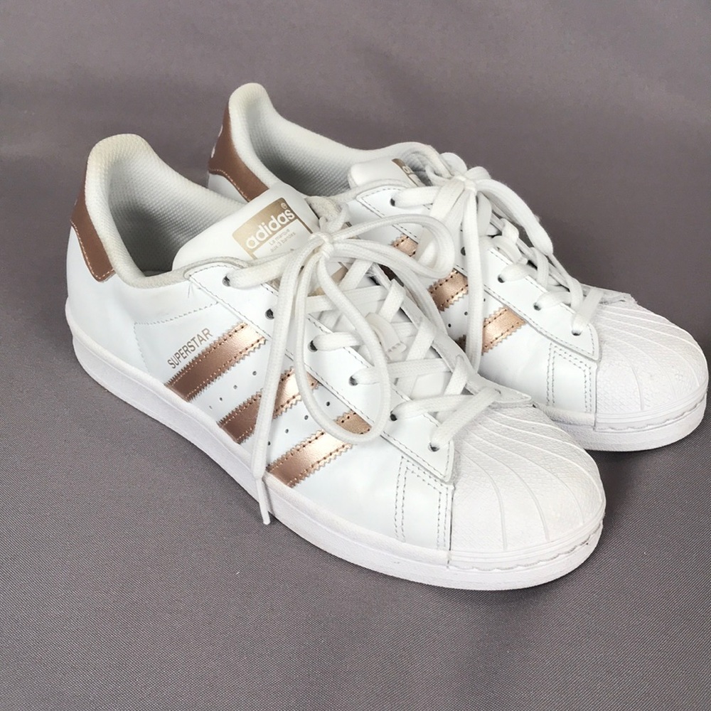 Rose Gold Adidas Superstars